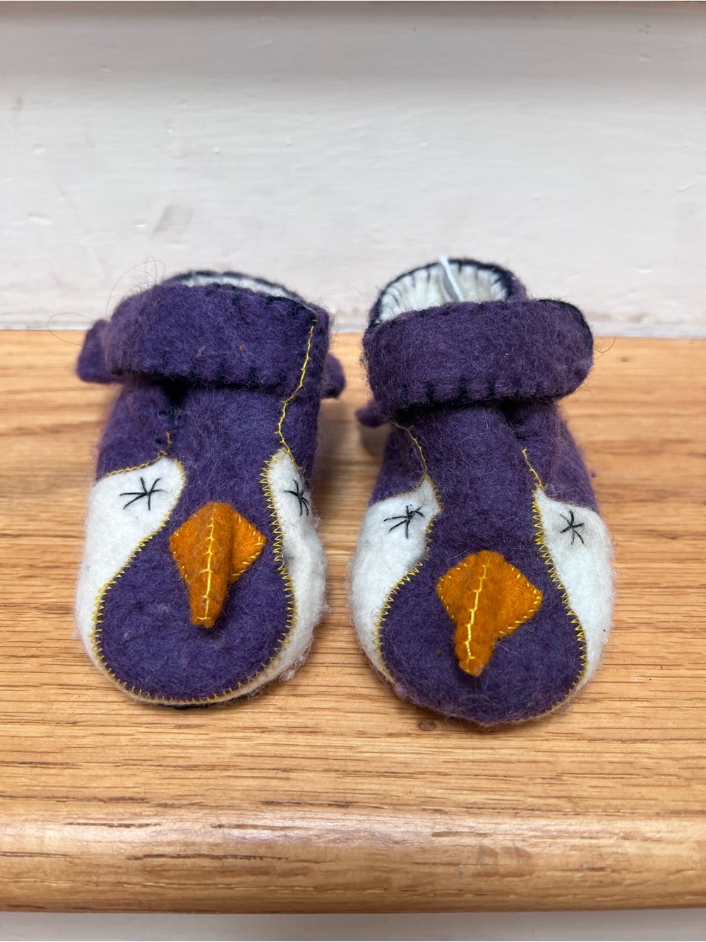 Purple Penguin Kids Wool Booties - Cozy Baby Slippers